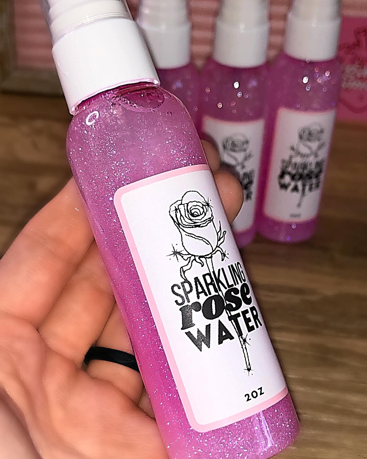 Sparkling rose water